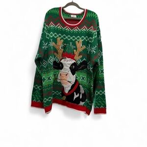 Christmas Cow Sweater w/ working bells